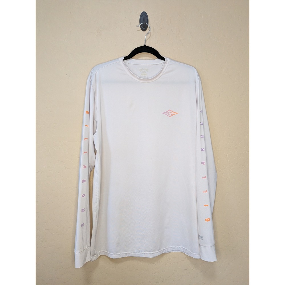 Billabong Mens UV Surf Loose Fit Rash Guard White UPF 50+ Long Sleeve XL